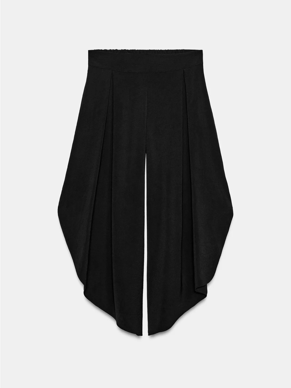 Zara - NWT Flow Vented Pants XS - Black Draped Wide-Leg Pants with Side Panels